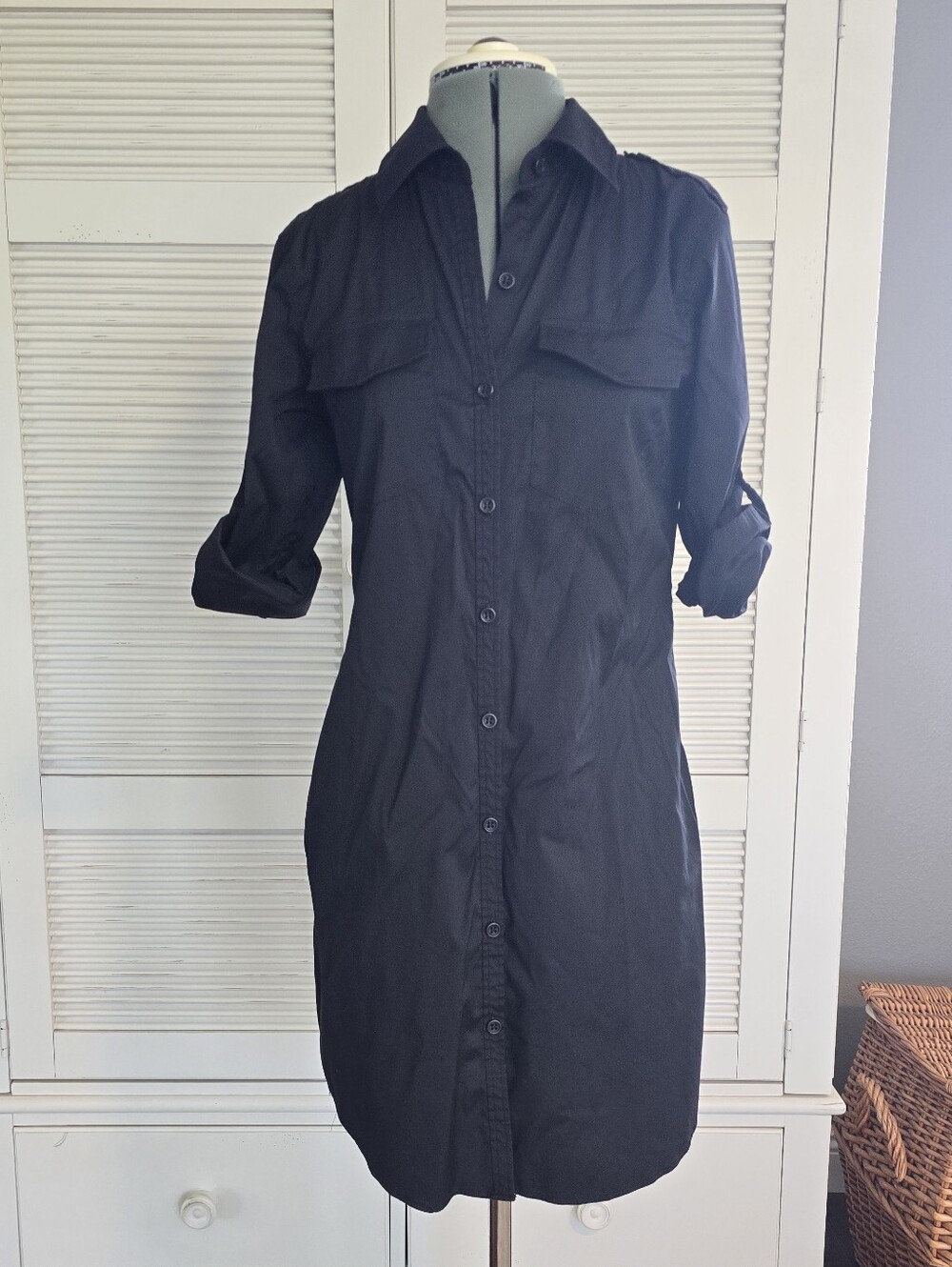 Theory Women’s Black Button-Front Dress